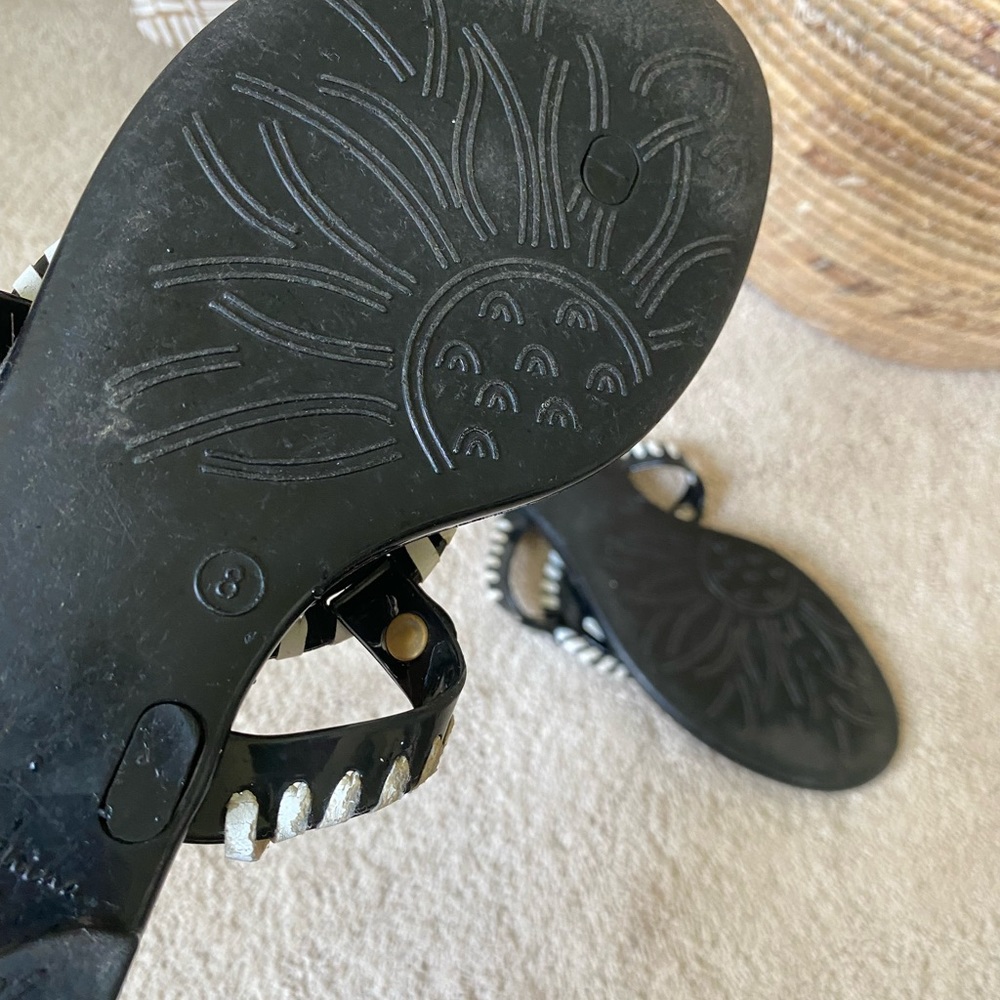 Jack Rogers Georgica Jelly Sandals in Black and White Size 8 - Picture 6 of 6